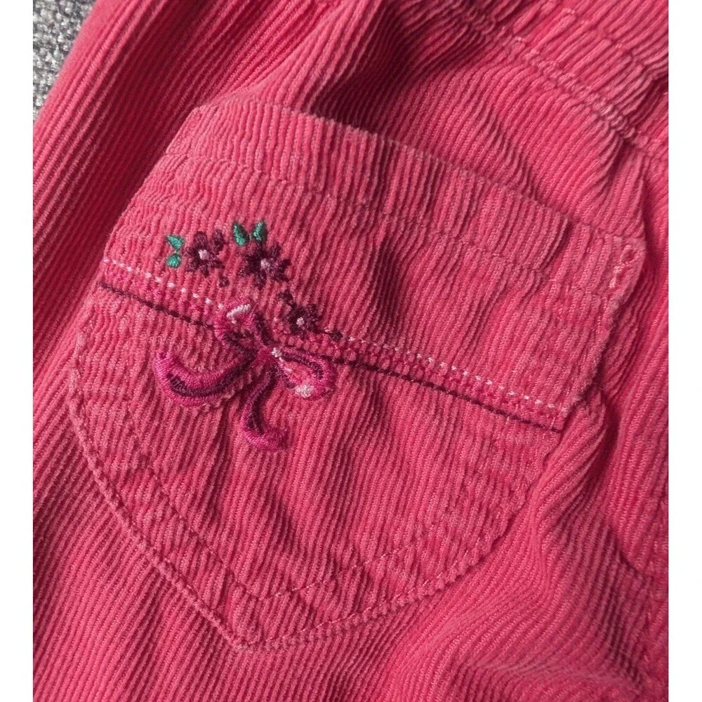 Vintage Oshkosh Pink Corduroy Lined Pants Embroidered Heart Pockets 9m